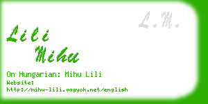 lili mihu business card